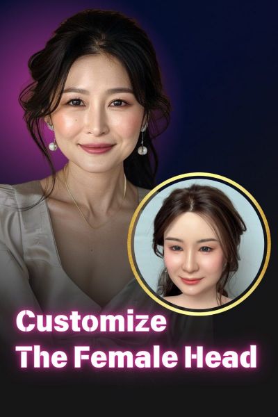 Picture of Customize Sex Doll head according to photo + Choose silicone body doll